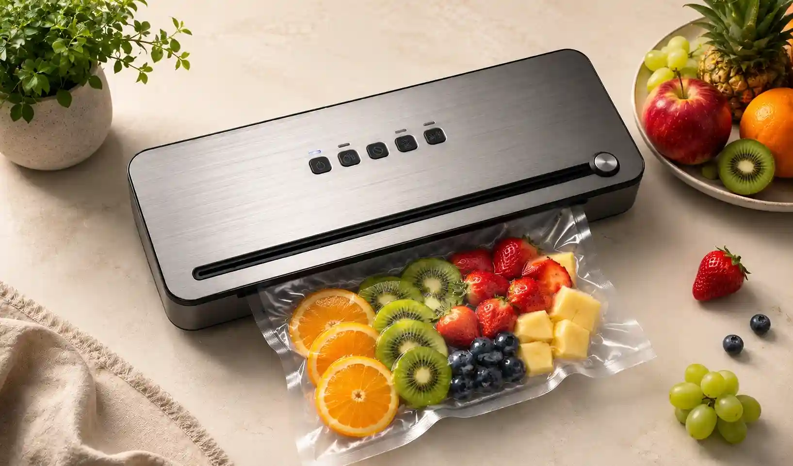 Verpackter Inhalt des Vakuumierers